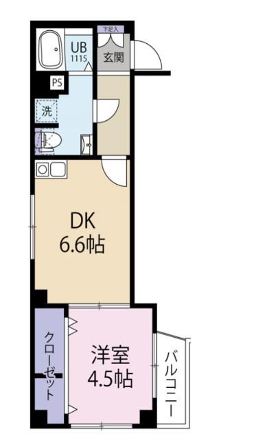 コーポYOU(1DK/3階)の間取り写真