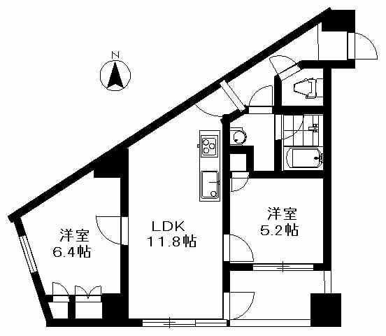 アピス日暮里(2LDK/10階)の間取り写真