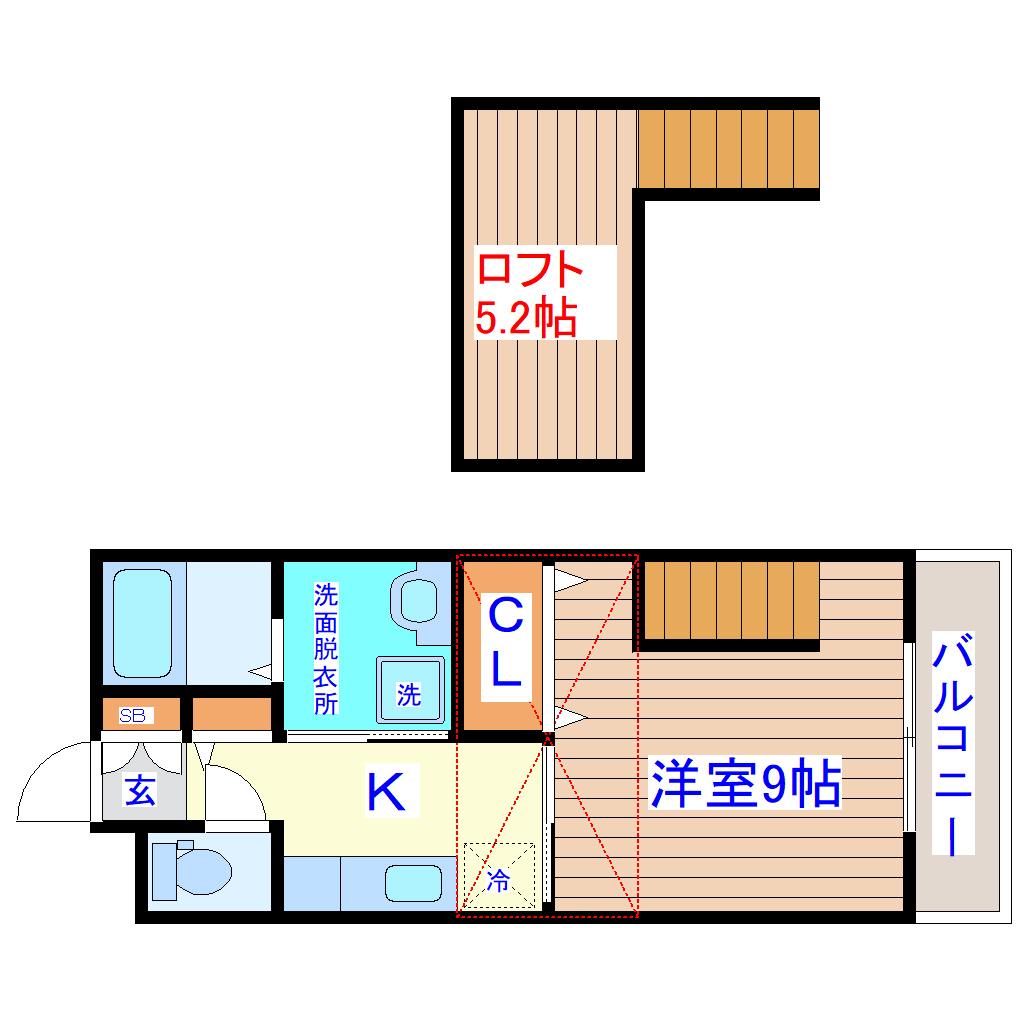 ブランニューI番館(1K/1階)の間取り写真