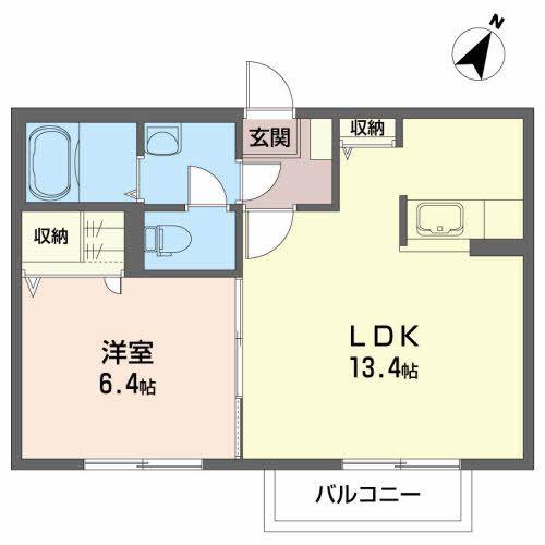 クラヴィエ菜根(1LDK/2階)の間取り写真