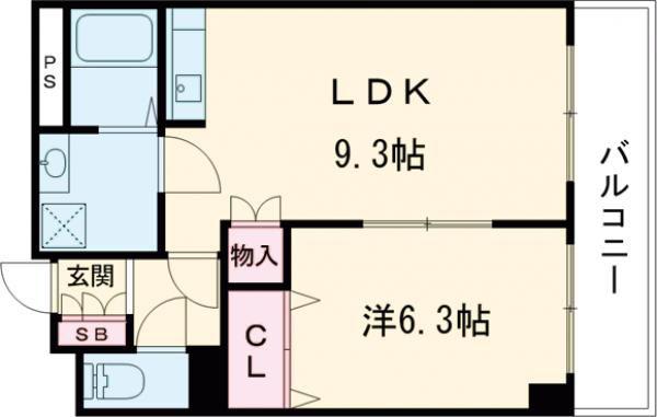 センタービレッジ本町(1LDK/3階)の間取り写真