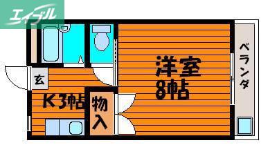 コープエスポワールII棟(1K/4階)の間取り写真