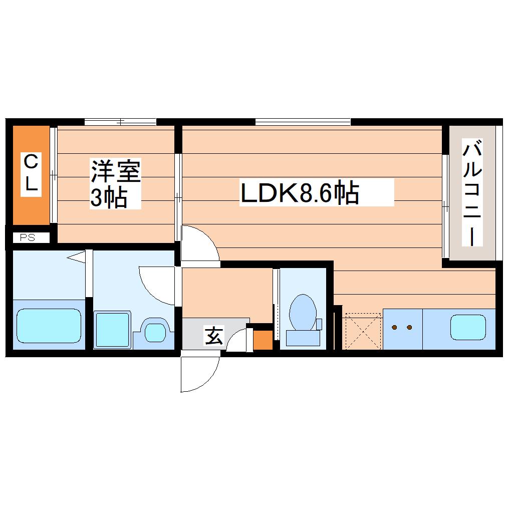 泉中央3丁目アパート(1LDK/1階)の間取り写真