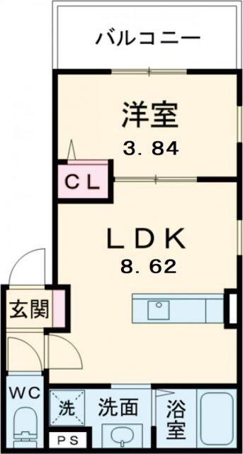 ルピナス・ルート(1LDK/2階)の間取り写真