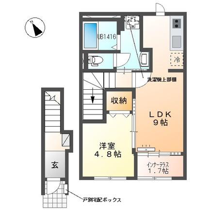 NEOリバティ(1LDK/2階)の間取り写真