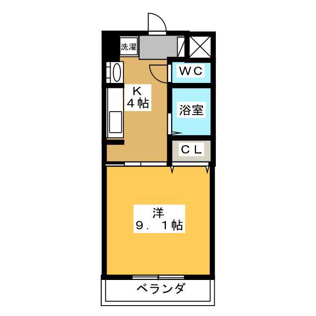 ユニシス野畑(1K/2階)の間取り写真