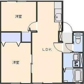 ガーデンガリジェ(2LDK/2階)の間取り写真