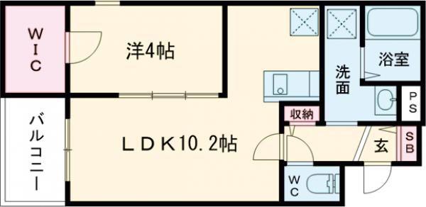 ジーメゾン新在家(1LDK/3階)の間取り写真