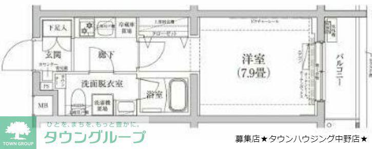 アイル中野江古田の森公園(1K/2階)の間取り写真