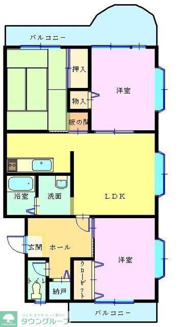 ツインマンションパートI(3LDK/2階)の間取り写真