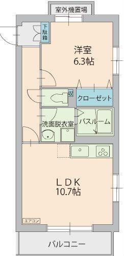 プレリュード(1LDK/4階)の間取り写真