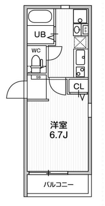 T S CUORE馬込I(1K/1階)の間取り写真