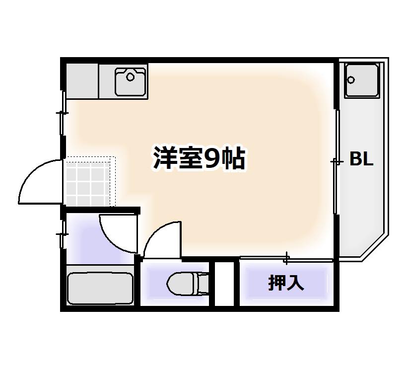 マンション幸樹荘(1K/3階)の間取り写真