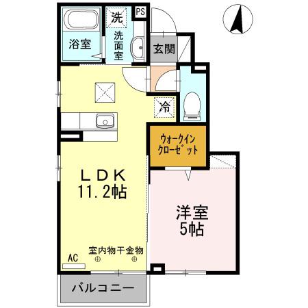 マジェスタ B(1LDK/1階)の間取り写真