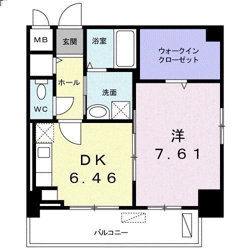 クラール上福岡(1DK/1階)の間取り写真