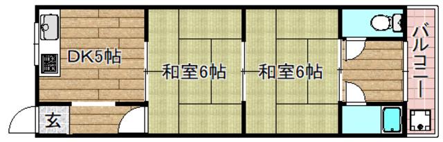 清水ハイツ(2DK/2階)の間取り写真