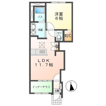 セレーノ(1LDK/1階)の間取り写真