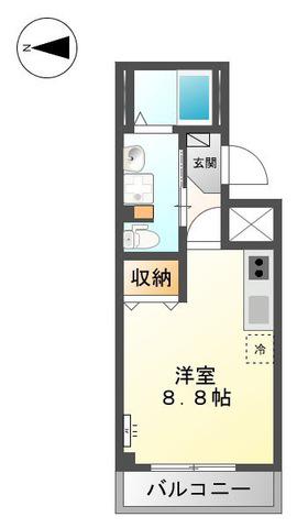 SUNNY HEIGHTS K(ワンルーム/4階)の間取り写真