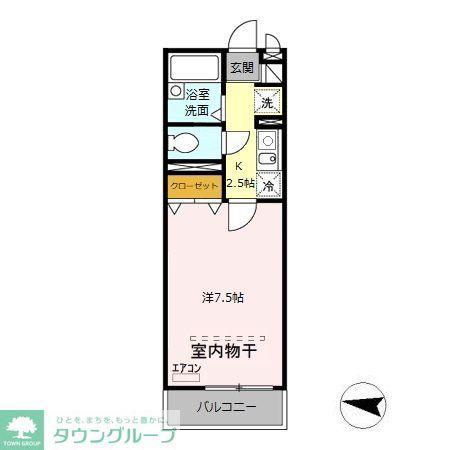 アイビスふじみ野(1K/2階)の間取り写真
