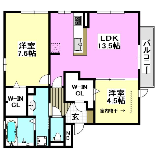 ペリドットII(2LDK/3階)の間取り写真