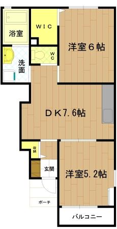 フォーリスト(2DK/1階)の間取り写真