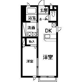 メトロプラザA(1DK/1階)の間取り写真