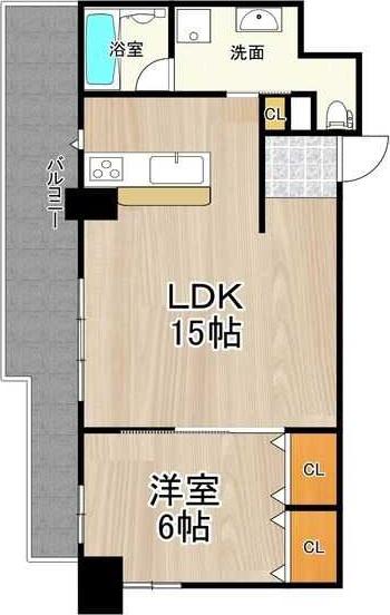 PHOENIX緑地公園(1LDK/2階)の間取り写真