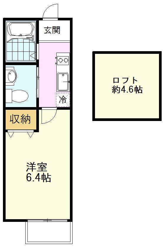 ルーブル国分寺(1K/1階)の間取り写真