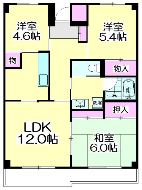 アゼリアハイツ(3LDK/3階)の間取り写真