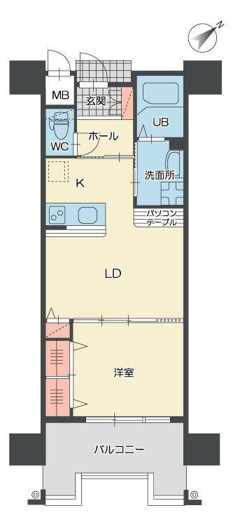 アースコート桜通(1LDK/5階)の間取り写真