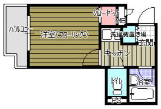 プリオールV(1K/4階)の間取り写真