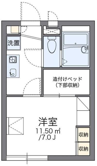 レオパレスますがた(1K/2階)の間取り写真