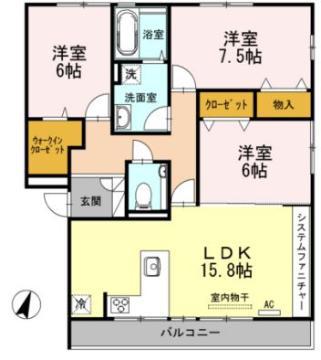 ラグジュアリ松永(3LDK/2階)の間取り写真