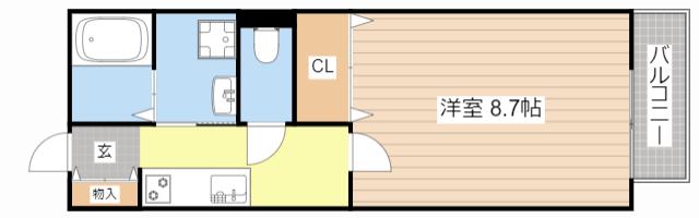 ドミトリー7(1K/2階)の間取り写真