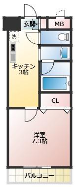 FLOS静岡天王町(1K/10階)の間取り写真