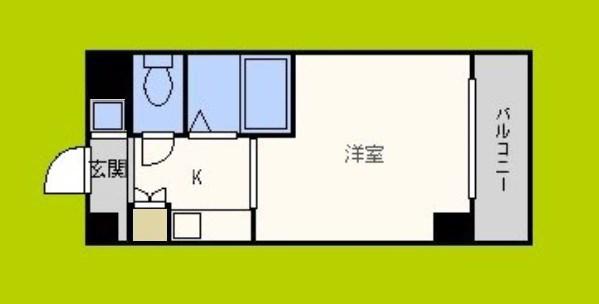 ドミール堺筋本町(ワンルーム/10階)の間取り写真