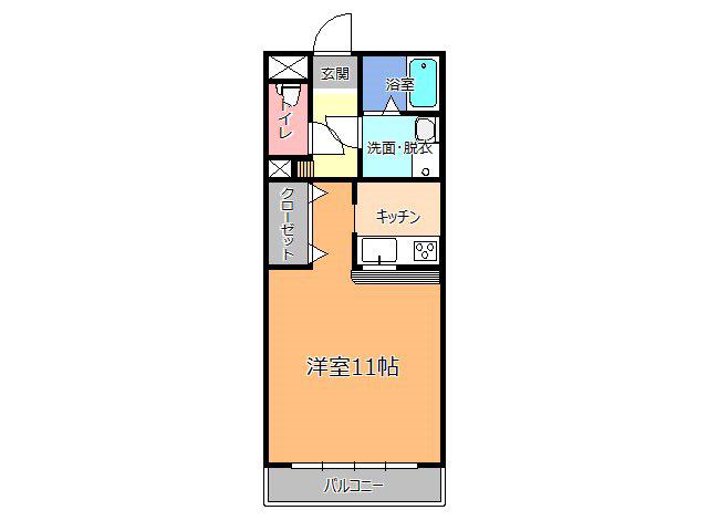 大野ハイツ2号館(1K/2階)の間取り写真