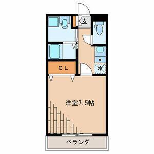 ブランドール(1K/3階)の間取り写真
