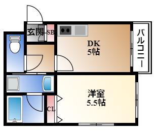イースト WOOD PALACE(1DK/1階)の間取り写真