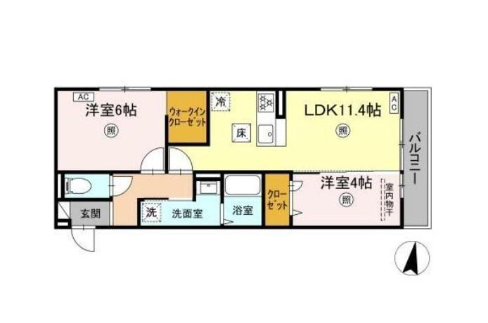 PREMILIFE石垣西(2LDK/1階)の間取り写真
