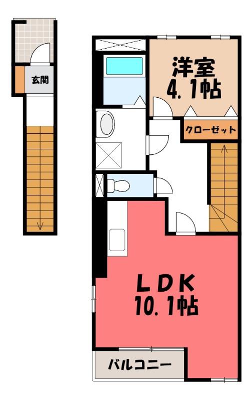 アリウス(1LDK/2階)の間取り写真