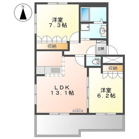 ユーハウスV(2LDK/3階)の間取り写真