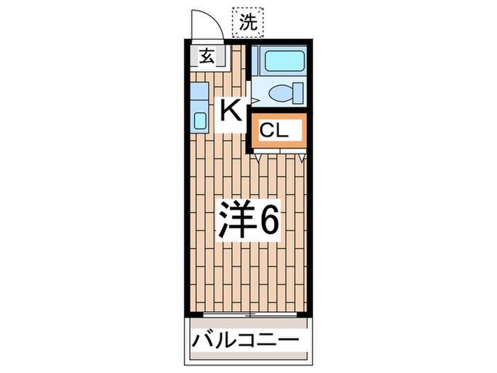 シャトル金沢(1K/2階)の間取り写真