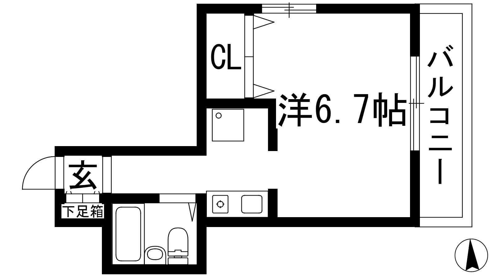菊地ビル(1K/3階)の間取り写真