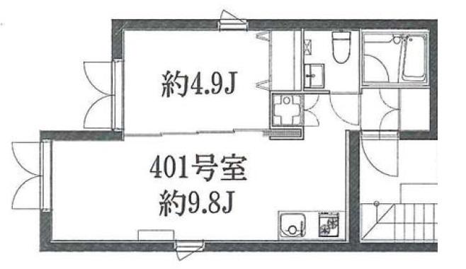 ゴールドシティ小山(1LDK/4階)の間取り写真