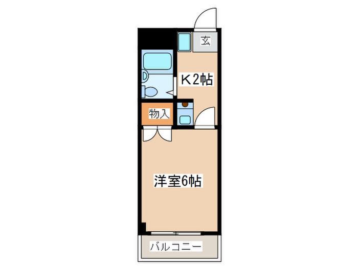 プレステージ三田(1K/2階)の間取り写真