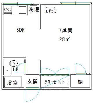 なのはなビル(1DK/3階)の間取り写真