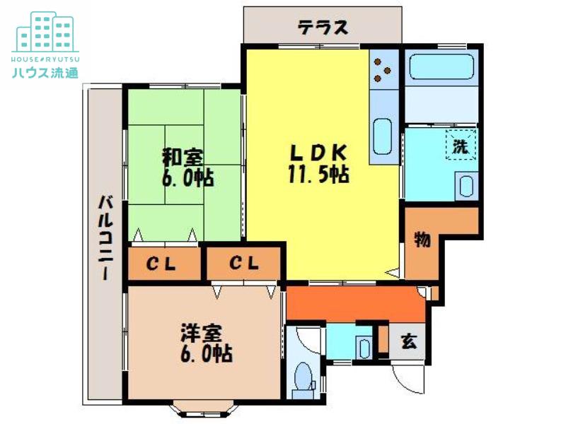 エスポワール(2LDK/2階)の間取り写真