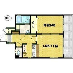 マックプレジデンス戎(1LDK/11階)の間取り写真
