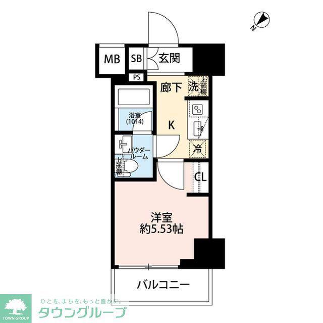 プレール・ドゥーク川口並木(1K/8階)の間取り写真